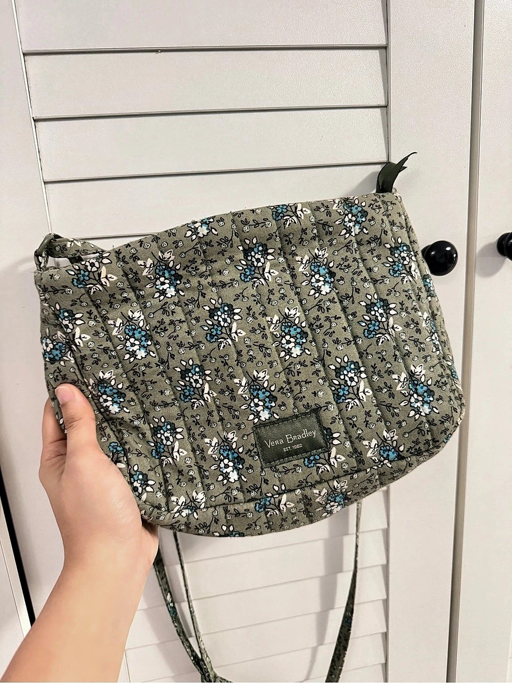 Vera Bradley Floral Crossbody Bag in Green & Blue